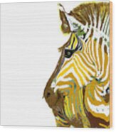 Golden Zebra Wood Print