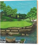 Golf Green Hole 16 Wood Print