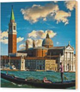 Gondola And San Giorgio Maggiore Wood Print