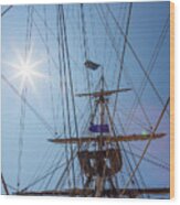 Great Day To Sail A Tall Ship Wood Print