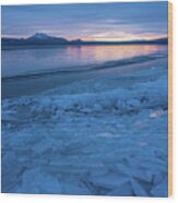 Great Salt Lake Ice Sheets Wood Print