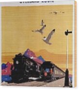 Great Salt Lake, Utah - Southern Pacific - Retro Travel Poster - Vintage Poster Wood Print