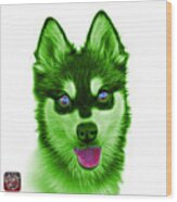 Green Alaskan Klee Kai - 6029 -wb Wood Print