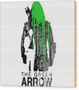 Green Arrow Wood Print