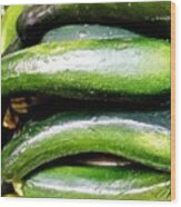 Green Cucumber Wood Print