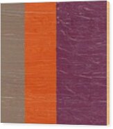 Grey Orange Purple Wood Print