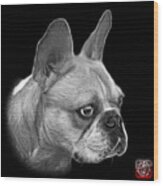 Greyscale French Bulldog Pop Art - 0755 Bb Wood Print