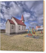 Grindavik Church Iceland Enhancer Wood Print