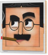 Groucho Marx Blockhead Wood Print