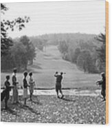 Group Of Golfers Teeing Off, C.1920-30s Wood Print