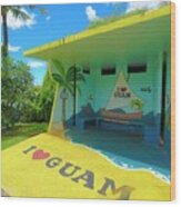 Guam Bus Stop Wood Print