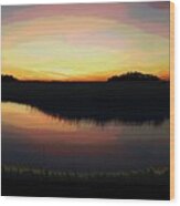 Gulf Coast Florida Marshes Sunset Wood Print
