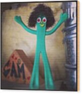 Gumby Afro Wood Print