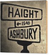 Haight Ashbury Wood Print