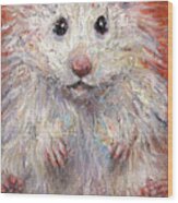 Hamster Painting Wood Print