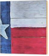 Hand Painted Texas Flag Wood Print