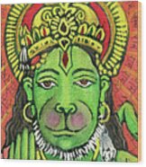 Hanuman Portrait Wood Print