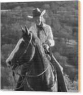 Happy Cowgirl Wood Print