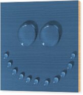 Happy Face Made Of Water Drops Wood Print