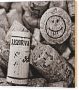 Happy Hour - Corks Wood Print