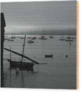 Harbor Fog Wood Print