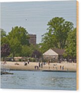 Harbor Island Park And Beach In Mamaroneck, New York Wood Print