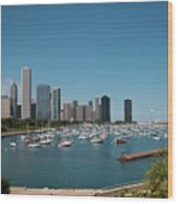 Harbor Parking In Chicago Wood Print