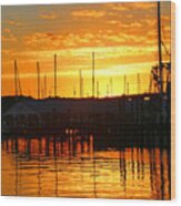 Harbor Sunset Wood Print