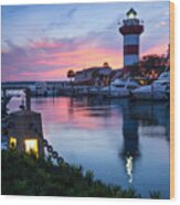 Harbour Town Sunset, Hilton Head Island, South Carolina Wood Print