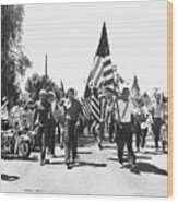 Hard Hat Pro-viet Nam War March Saluting Cops Tucson Arizona 1970 Wood Print