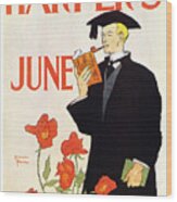 Harper's Magazine - June - Magazine Cover - Vintage Advertising Poster Wood Print