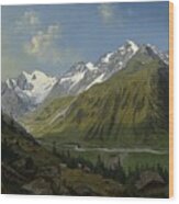 He Valley Of Ferleiten With The Wiesbachhorn In The Salzburg Wood Print