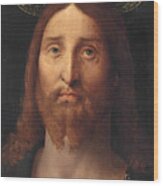Head Of Christ. Salvator Mundi Wood Print