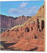 Heading North Along Scenic Drive In Capitol Reef Np Wood Print