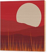 Heat - Red Sky Wood Print