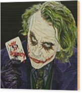 Heath Ledger The Joker Wood Print