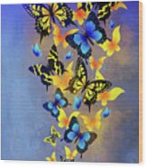 Heavenly Butterflies Contemporary Art Wood Print