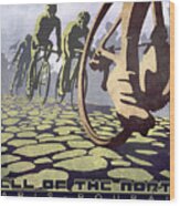 Hell Of The North Retro Cycling Illustration Poster Wood Print