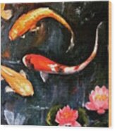 Here's Some Zen For The Day. :) #koi Wood Print