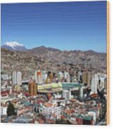 Hernando Siles Stadium And Miraflores La Paz Bolivia Wood Print