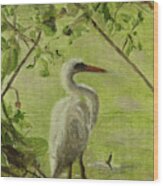 Heron Wood Print