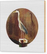 Heron Wood Print