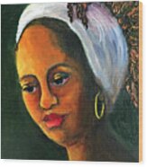 Highlights In Yellow-women Of Color Series Wood Print