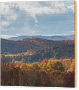 Hills Of Pomfret Vermont Wood Print