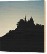 Hohenzollern Castle Silhouette Wood Print