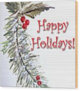 Holidays Card - 3 Wood Print