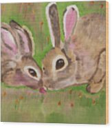 Honey Bunnies Wood Print