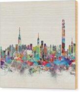 Hong Kong Skyline Wood Print