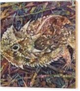 Horned Toad Wood Print
