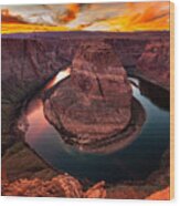 Horseshoe Bend, Colorado River, Page, Arizona Wood Print